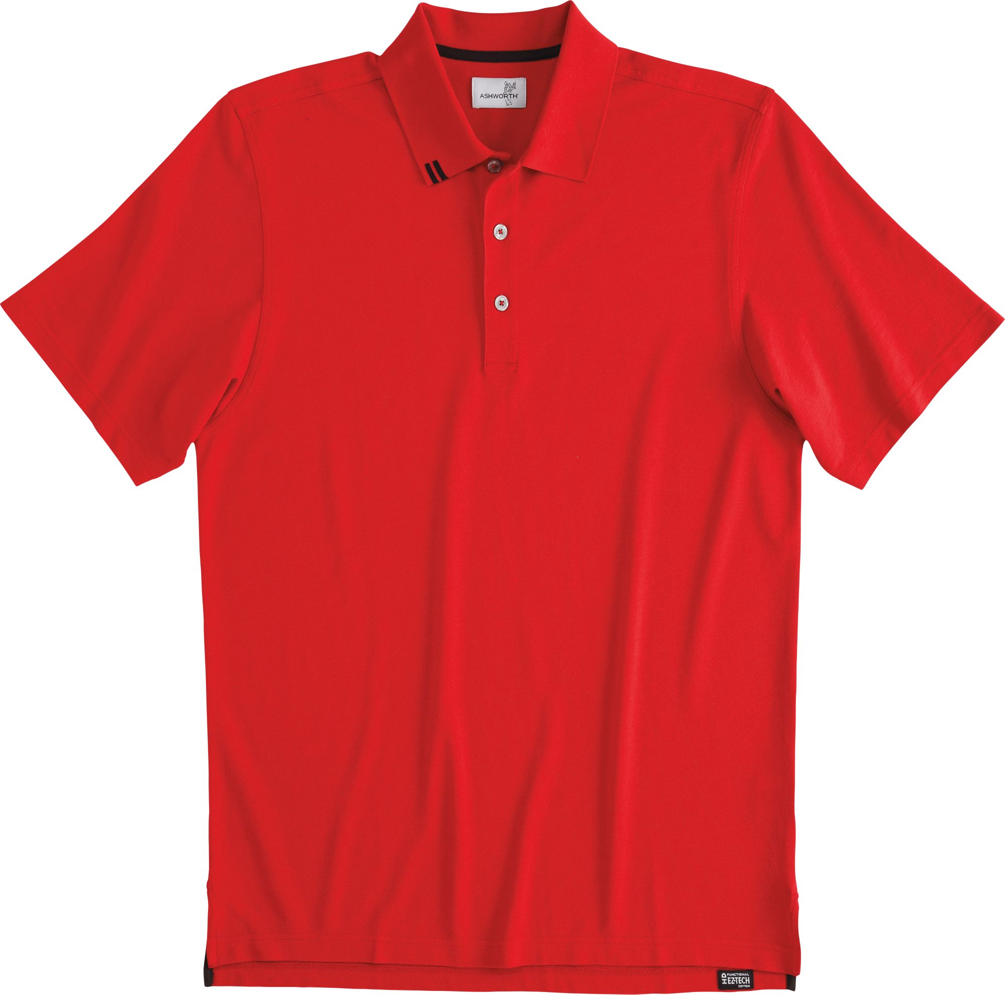 Ashworth Men's EZ Tech Solid Pique Short Sleeve Polo