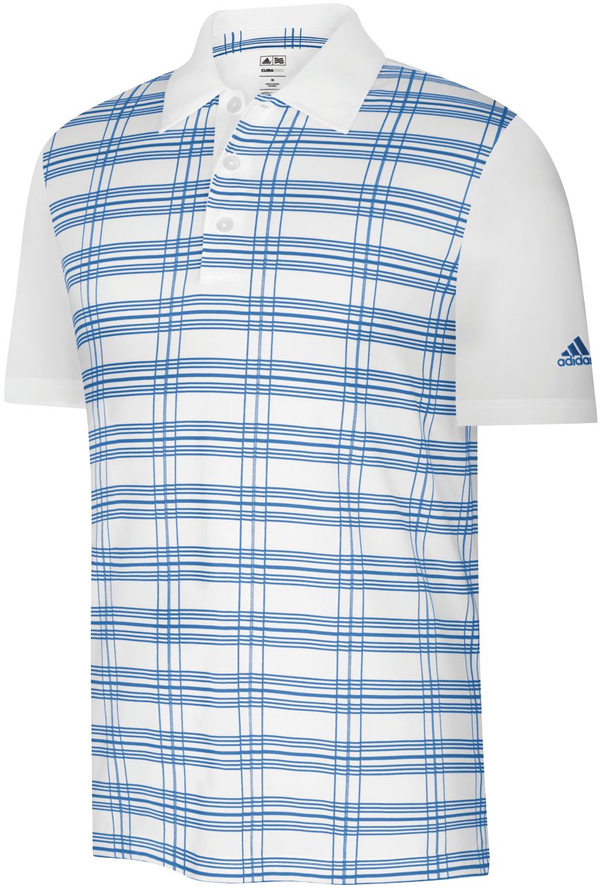 adidas Men's ClimaCool Plaid Block Short Sleeve Polo