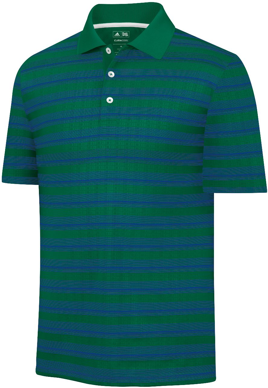 adidas Men's ClimaCool Debossed Stripe Short Sleeve Polo