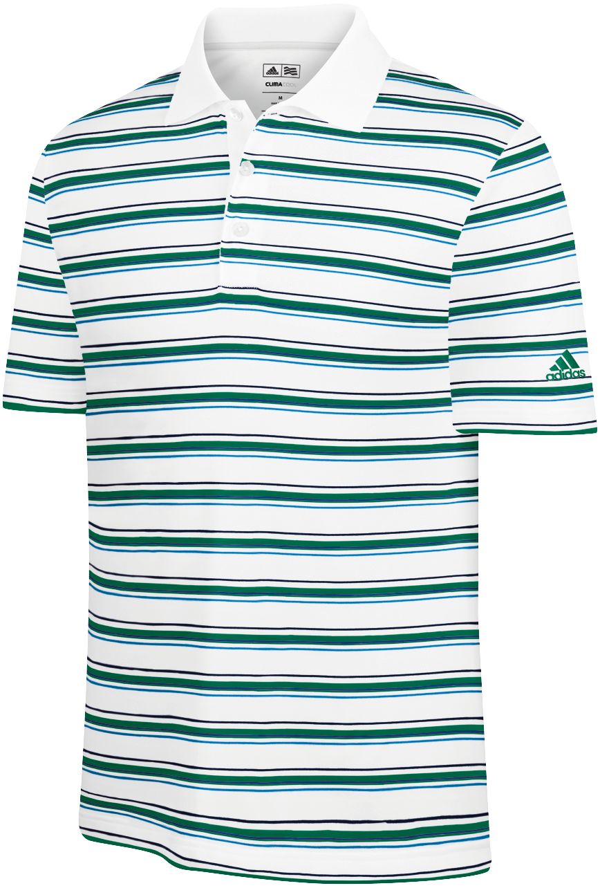 adidas Men's ClimaCool Textured Stripe Short Sleeve Polo
