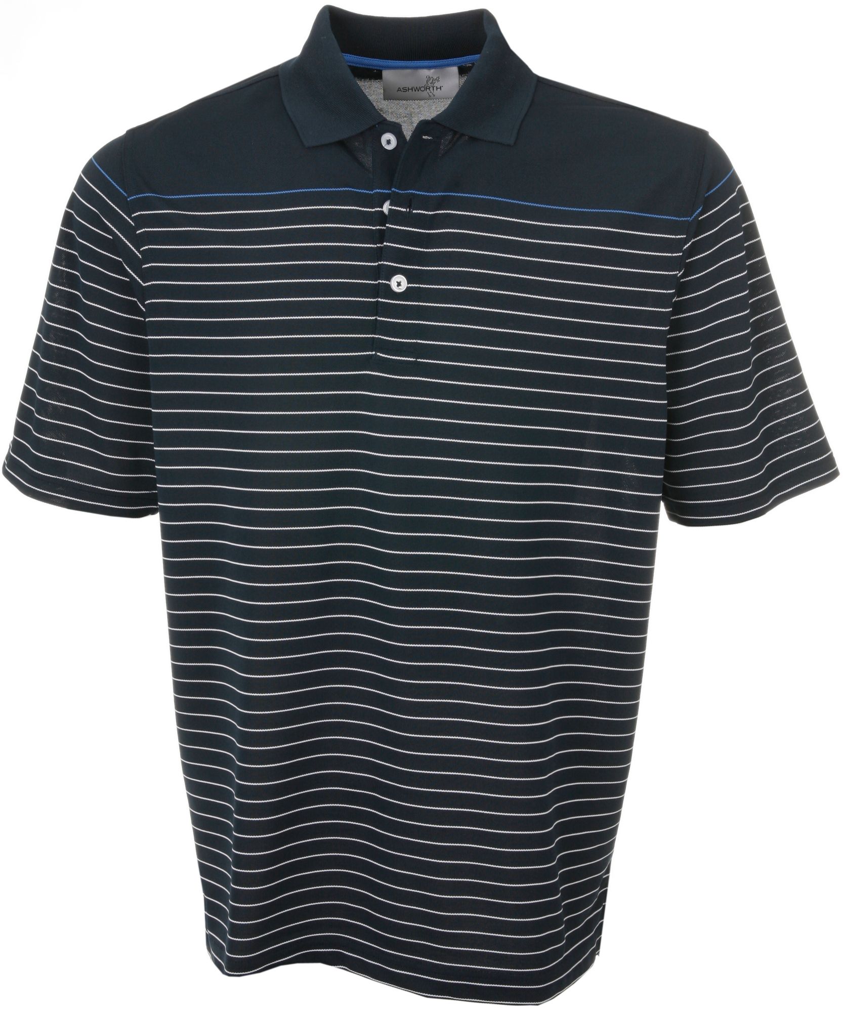 Ashworth Men's Basic Stripe Short Sleeve Polo