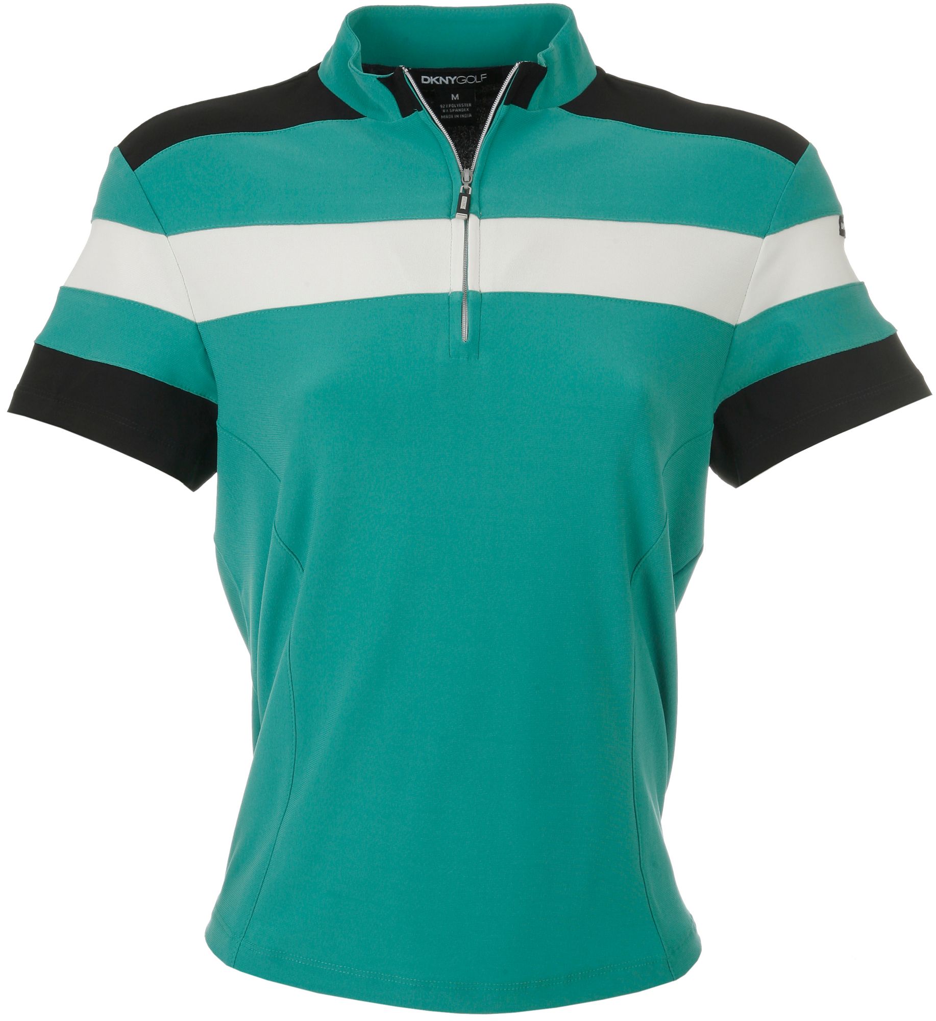 DKNY Women's Laurel Colorblock Stripe Short Sleeve Polo