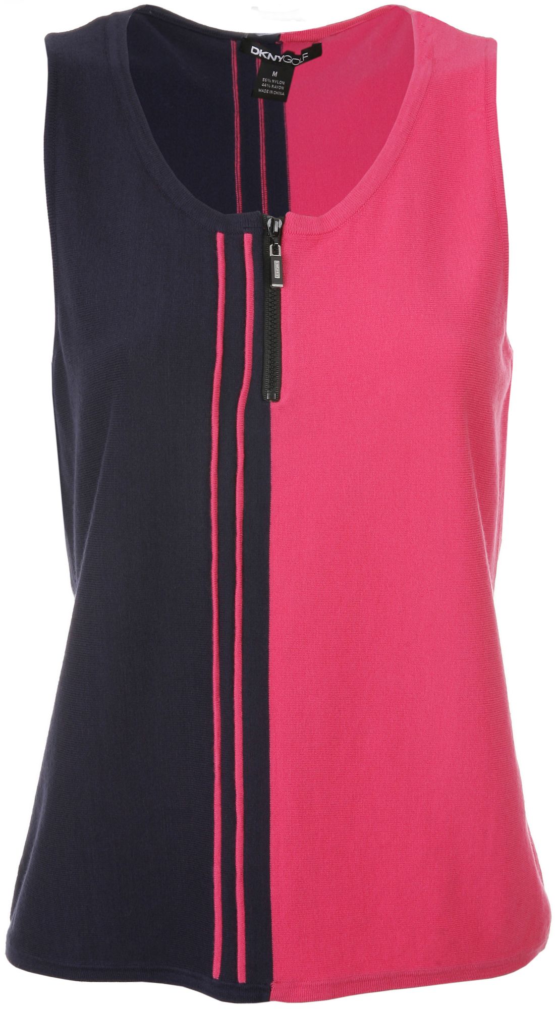 DKNY Women's Vivid and Twilight Vertical Stripe Sleeveless Sweater