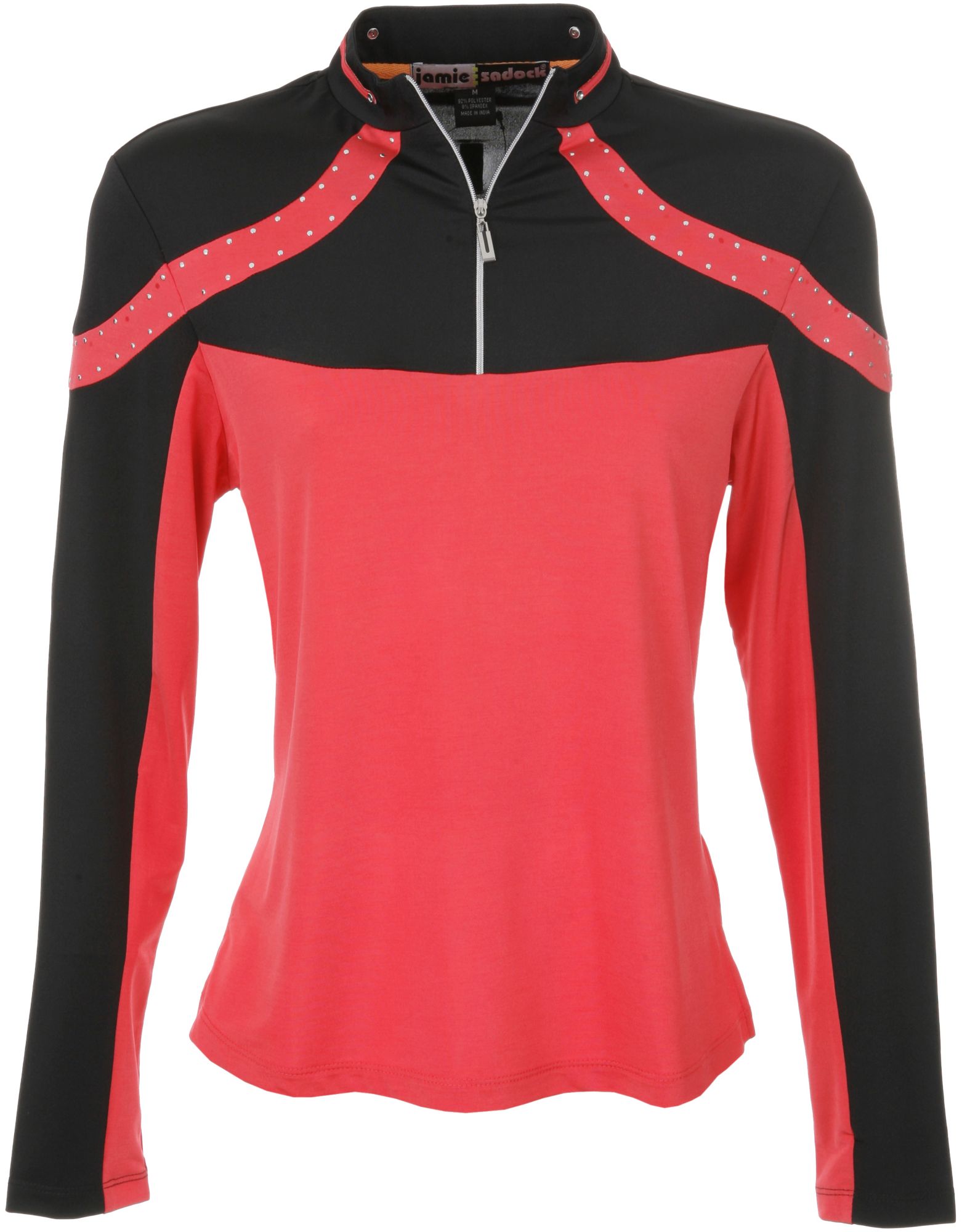 Jamie Sadock Women's Tabasco Red Blocked Long Sleeve Polo