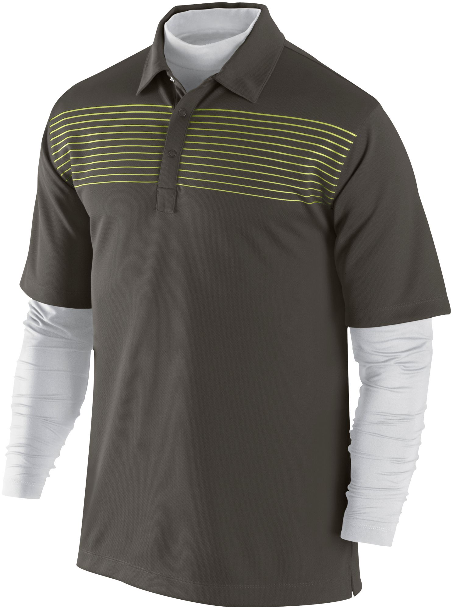 Nike Men's Stripe Layered Long Sleeve Polo