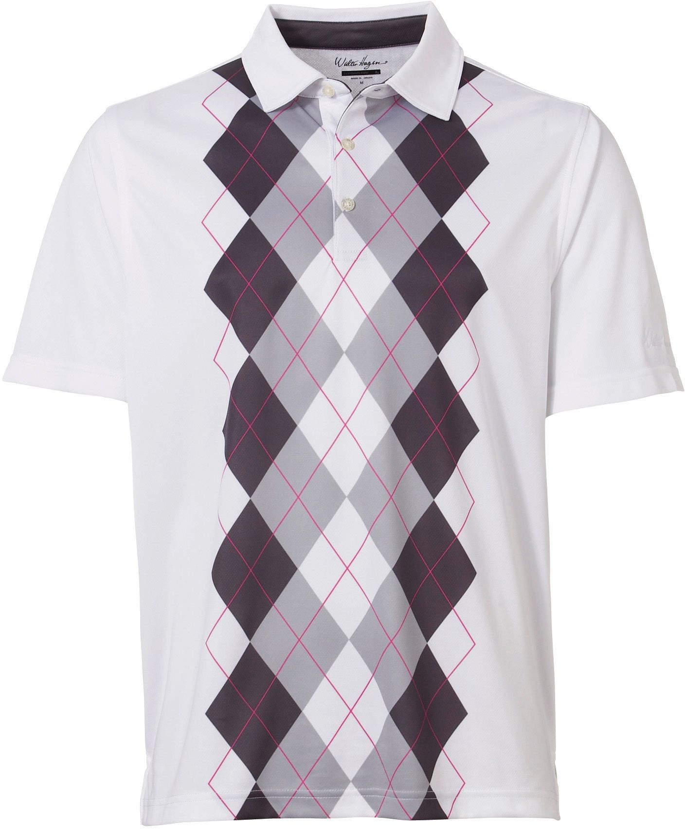 Walter Hagen Men's Hancock Argyle Print Short Sleeve Polo