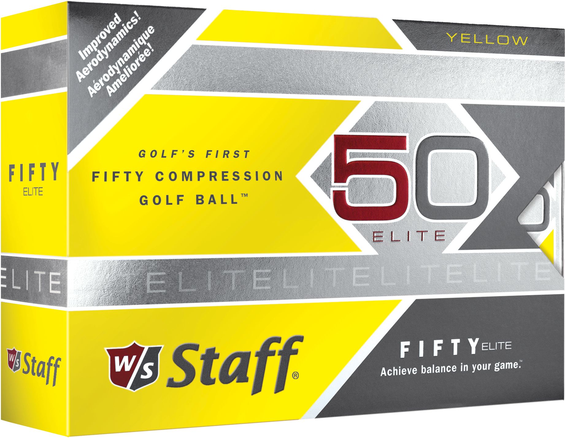 Wilson Staff Men's Fifty Elite Yellow Golf Balls - 12 pack