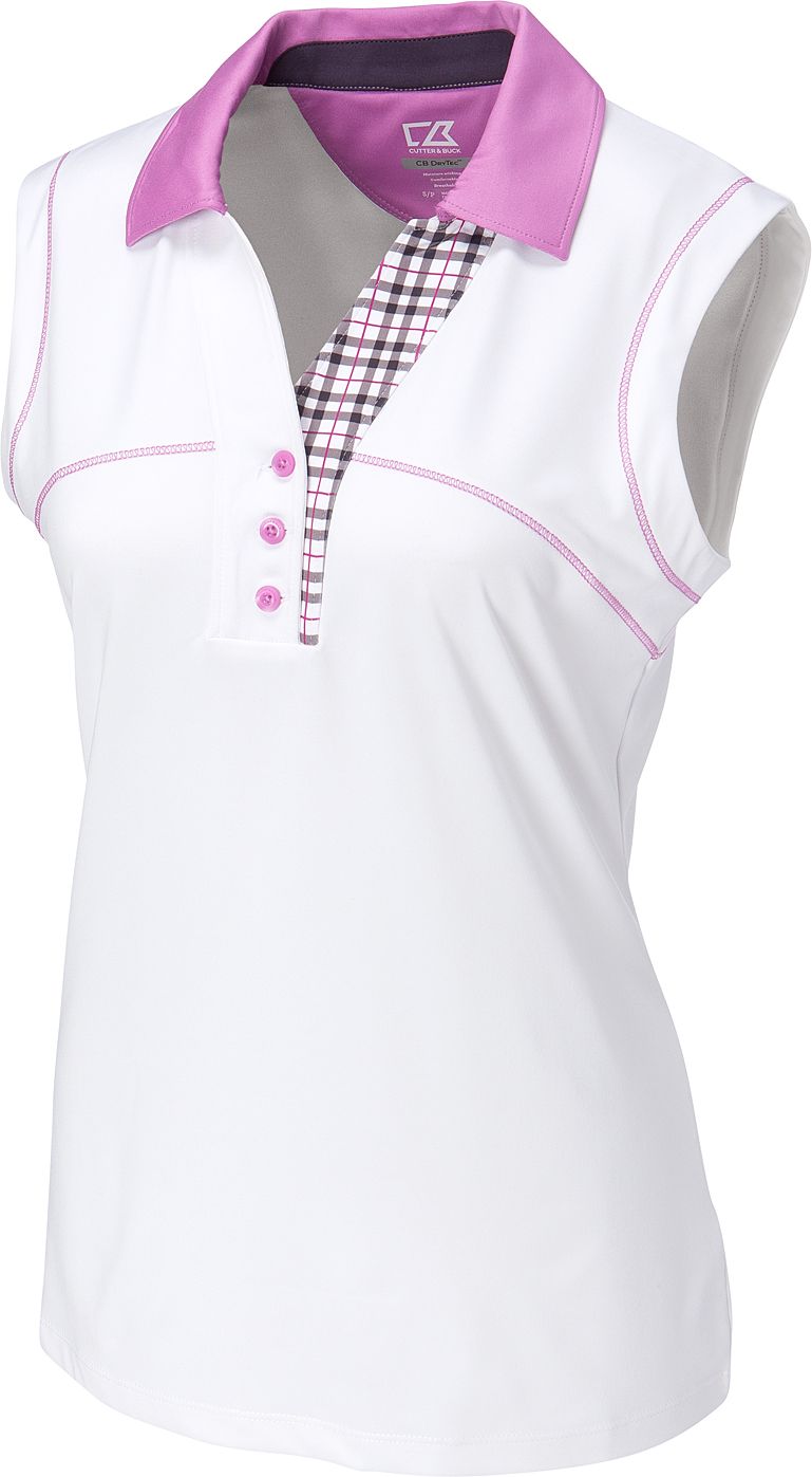 Cutter & Buck Women’s Factory Plaid Sleeveless Polo Golf
