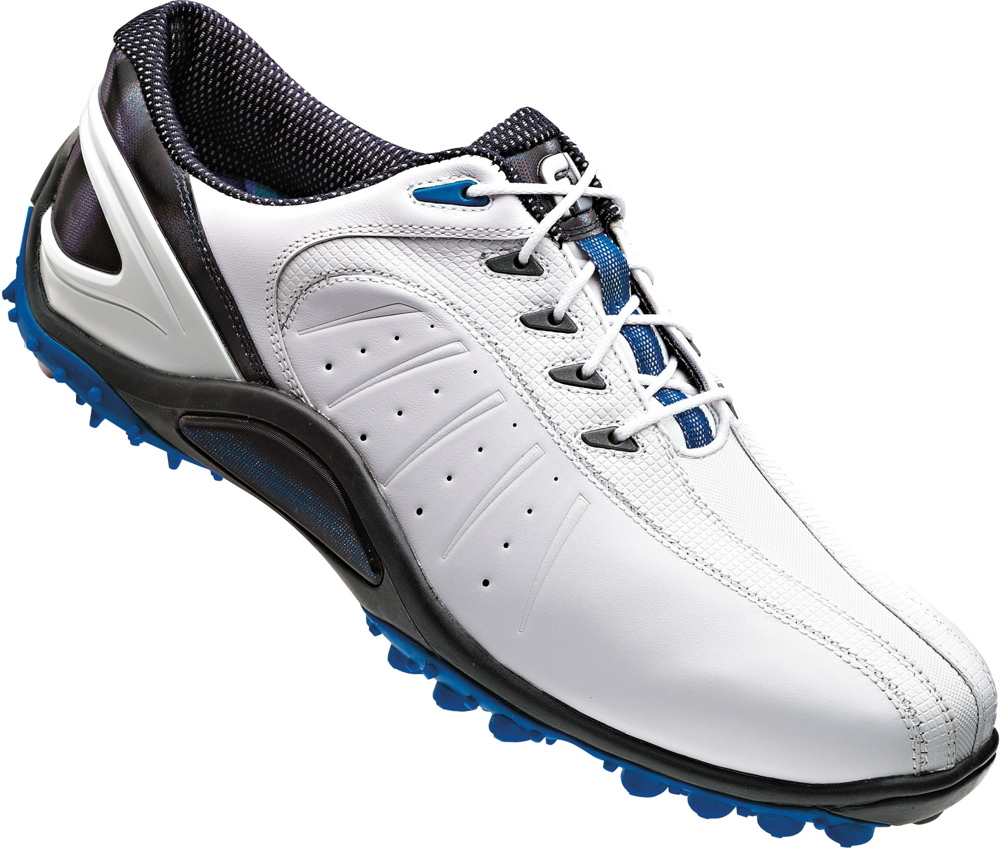 Footjoy Men’s Fj Sport Spikeless Golf Shoe – White Smooth/blue | Golf