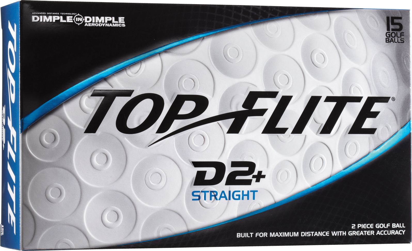 Top Flite D2+ Straight Golf Balls - 15 pack