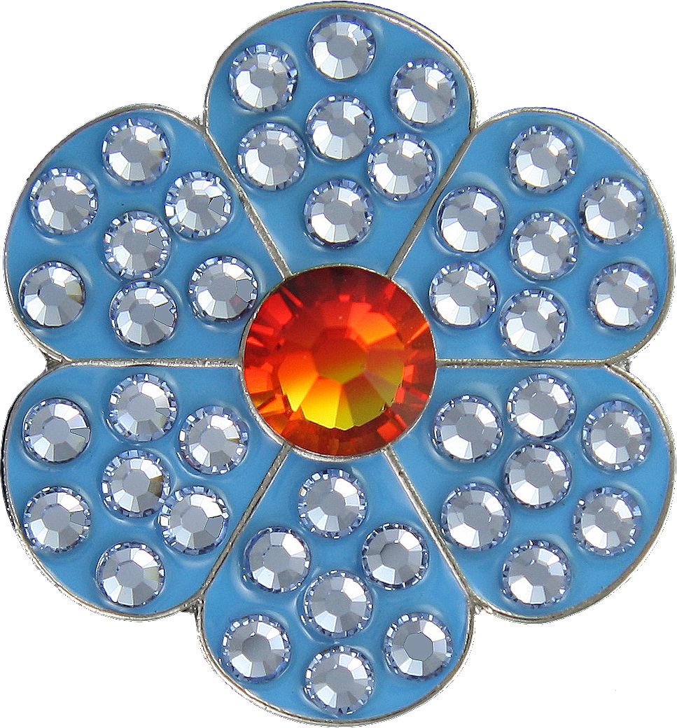 Bella Women's Flower Crystal Hat Clip Ball Marker