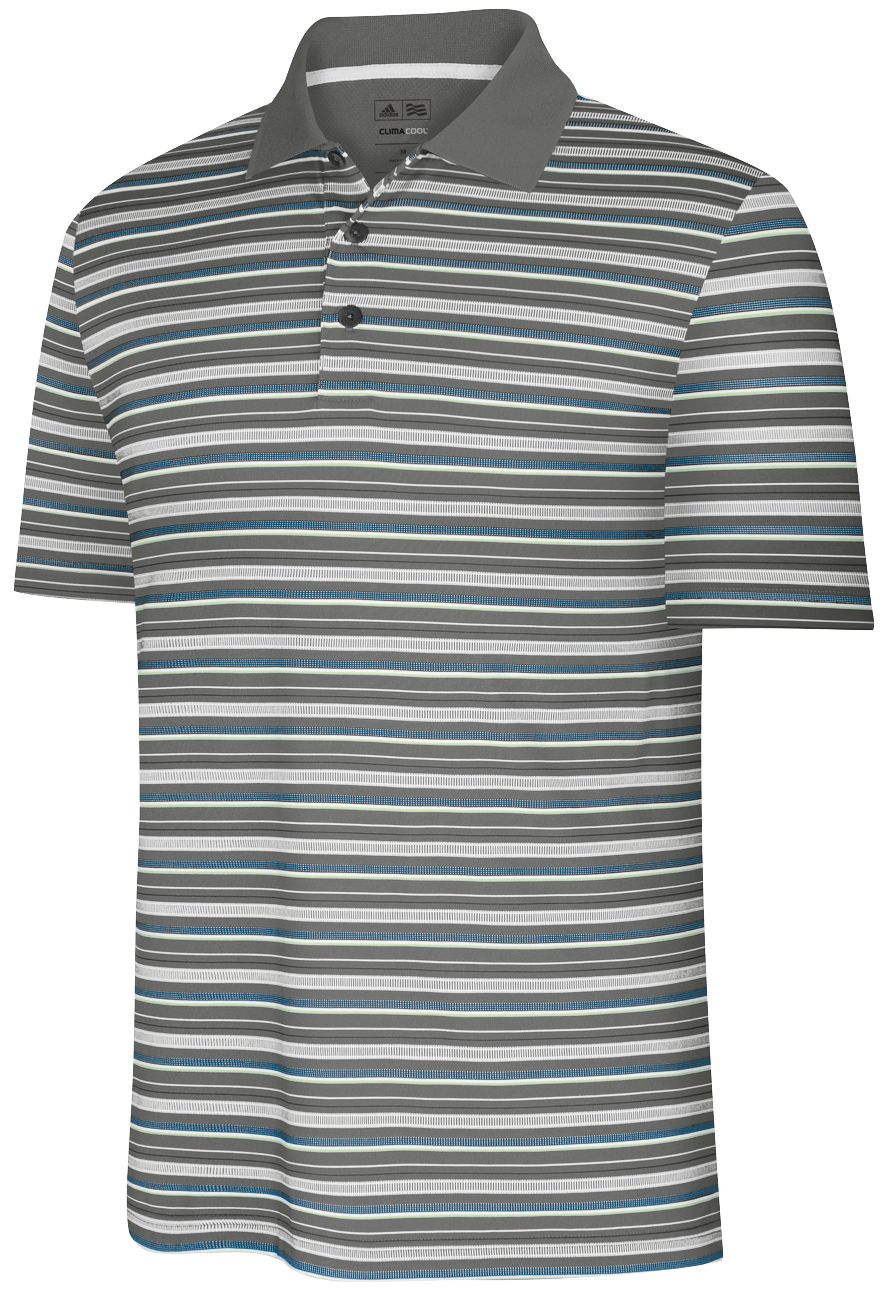 adidas Men's ClimaCool Merchandising Stripe Short Sleeve Polo