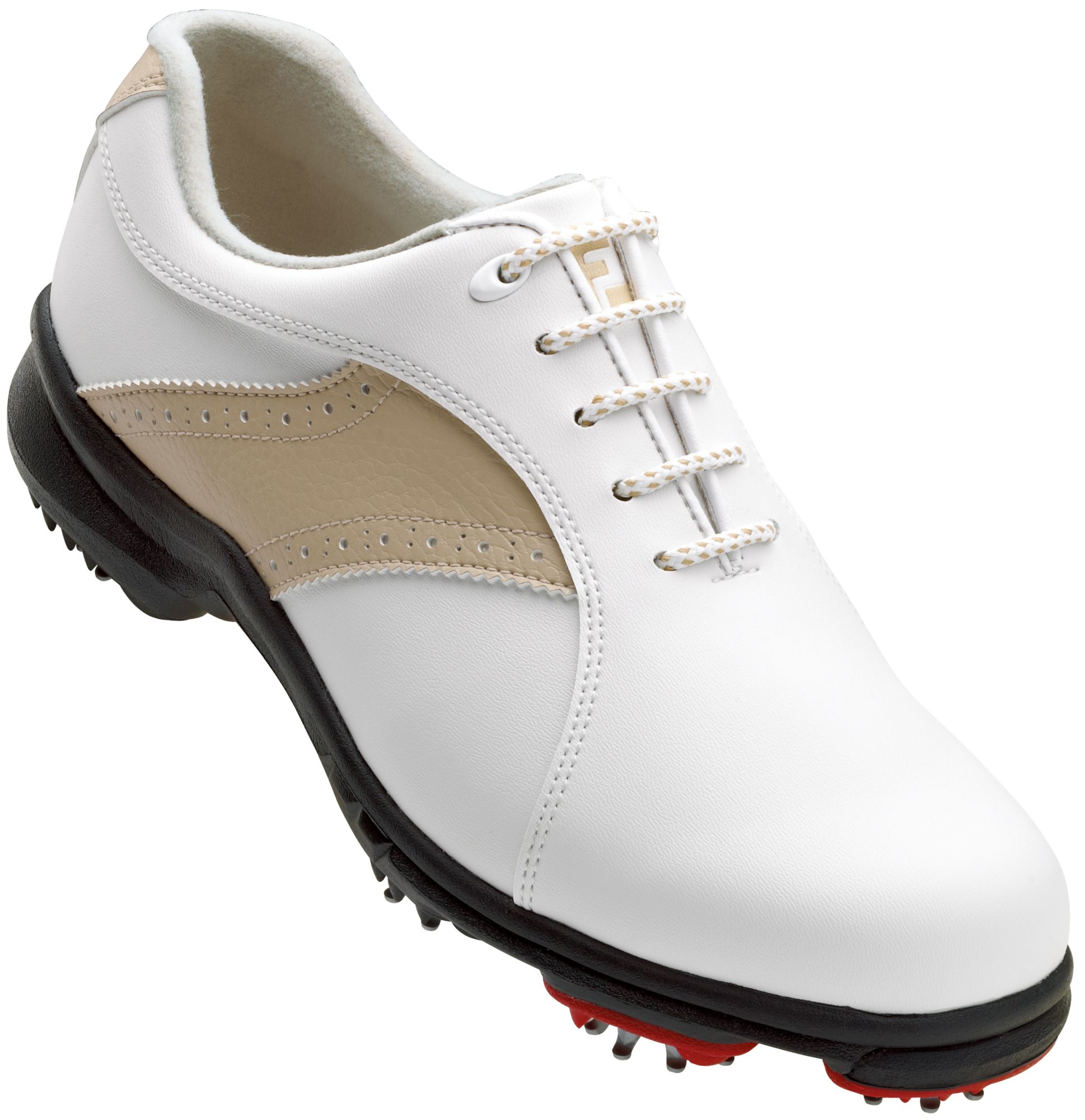 FootJoy Womens GreenJoys Golf Shoes - White/Tan