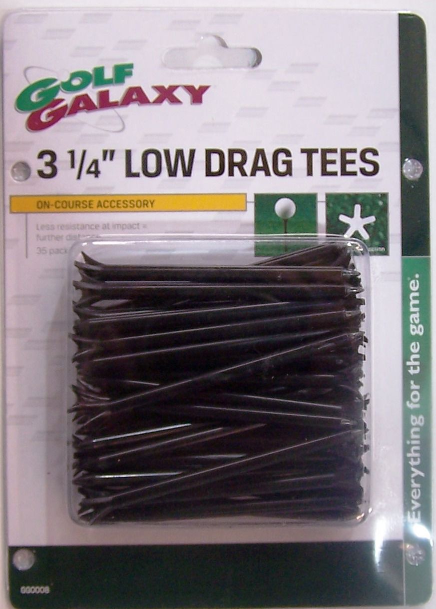 Golf Galaxy Low Drag 3 1/4" Black Golf Tees - 35 count