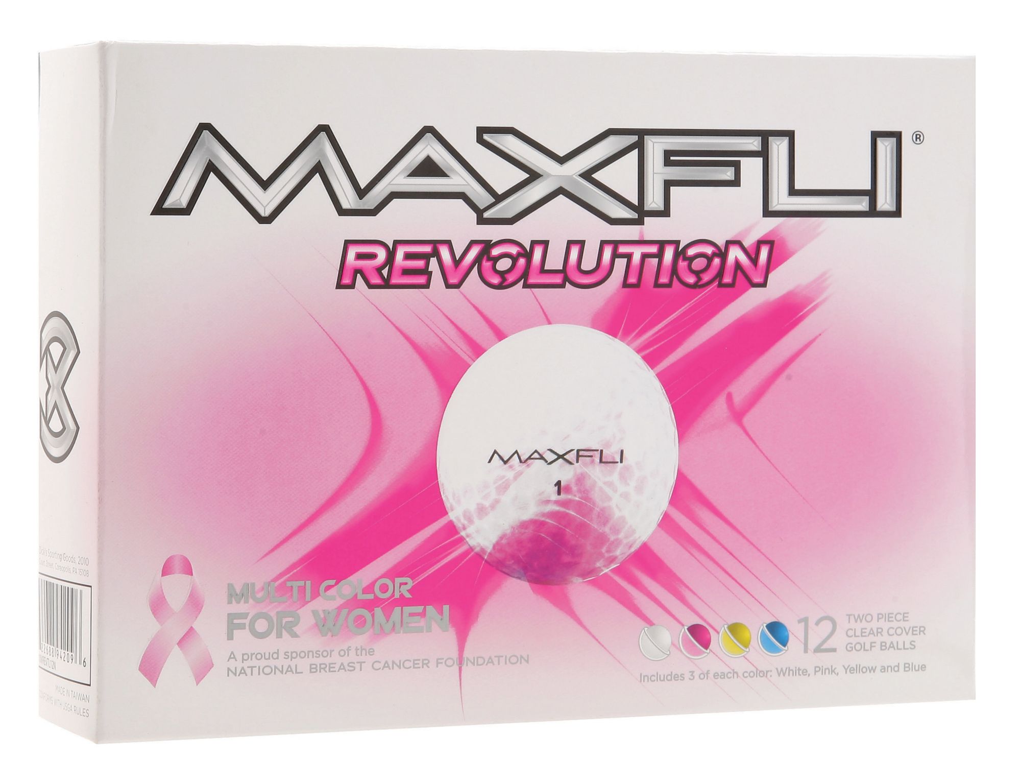 Maxfli Women's Revolution Solid Pink Ribbon Golf Balls - 12 pack<br />
