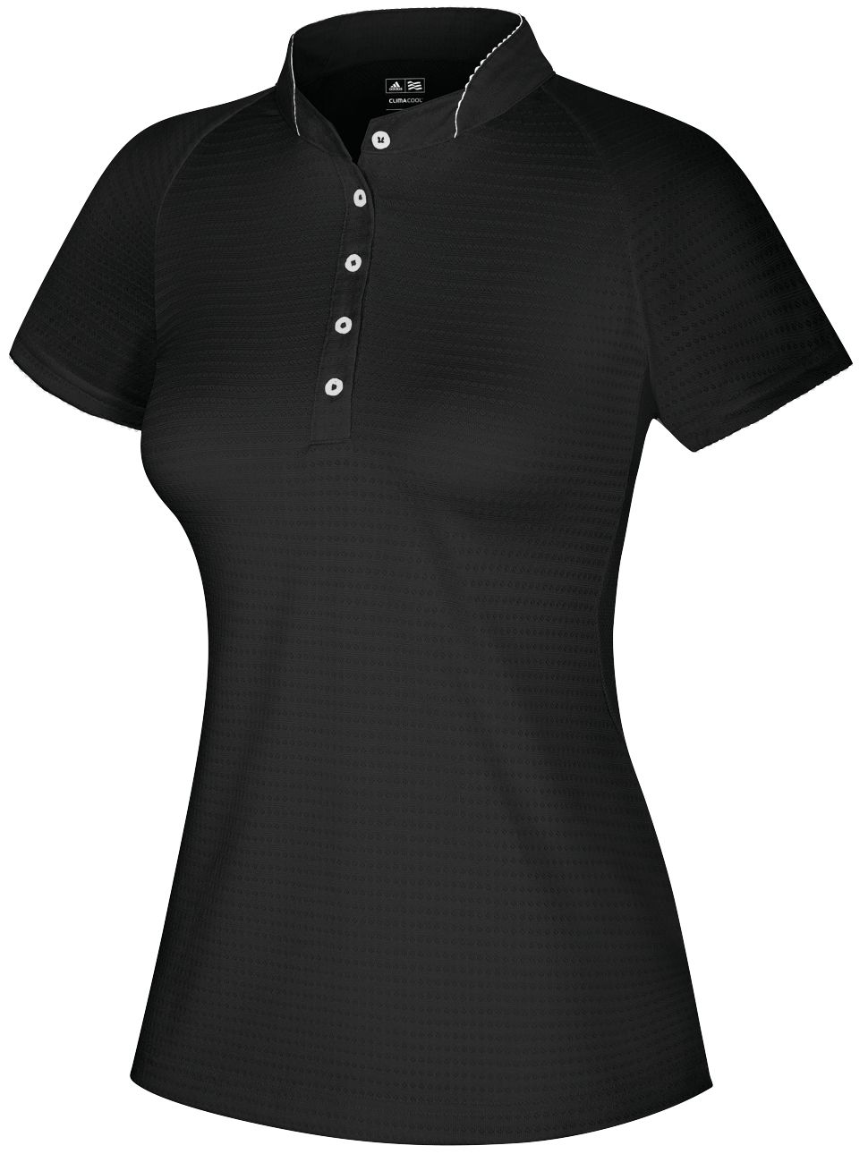 adidas Women's ClimaCool 3-Stripe Mandarin Short Sleeve Polo