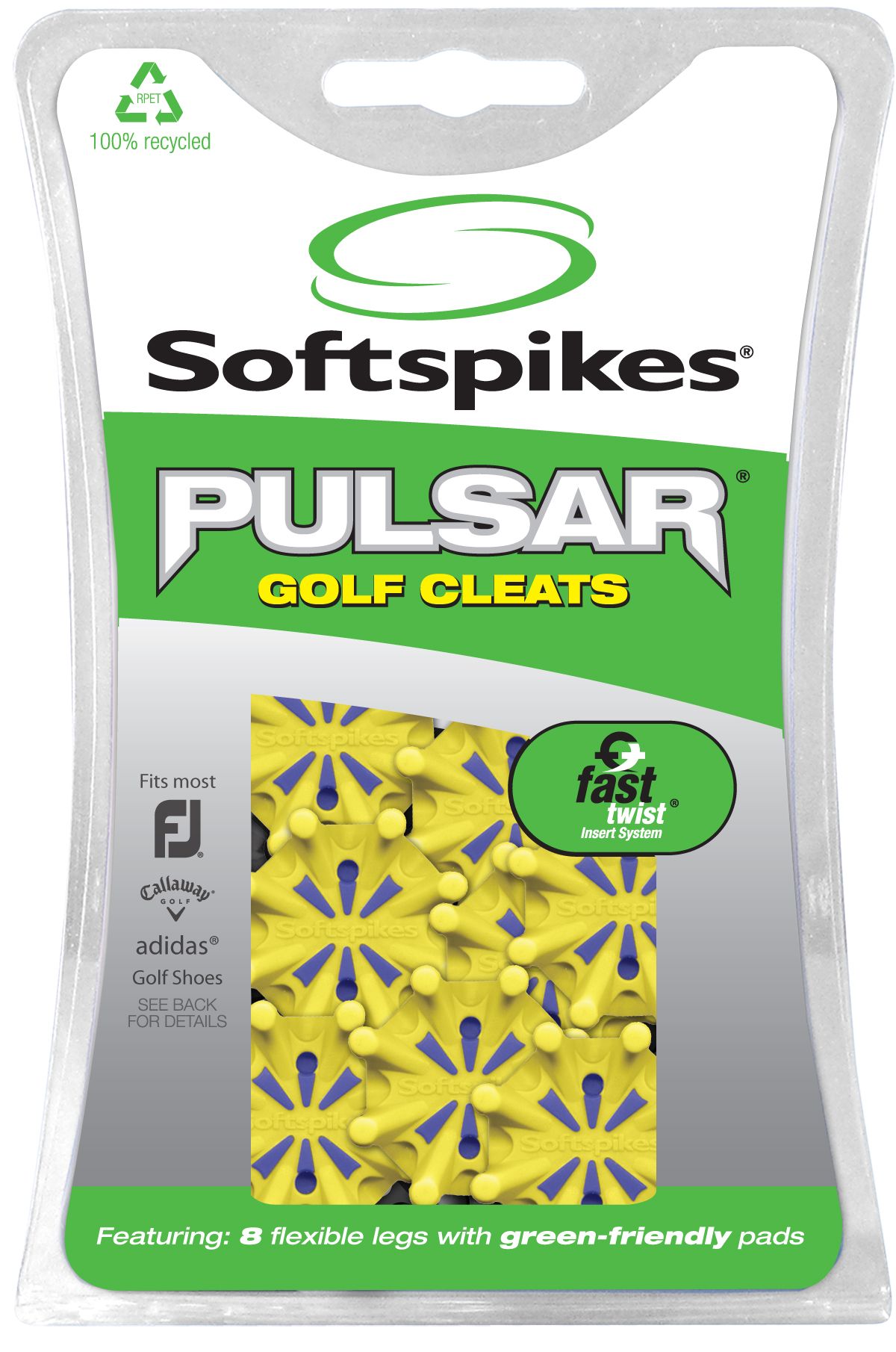 SoftSpikes Pulsar Fast Twist Golf Cleats - Blue Yellow