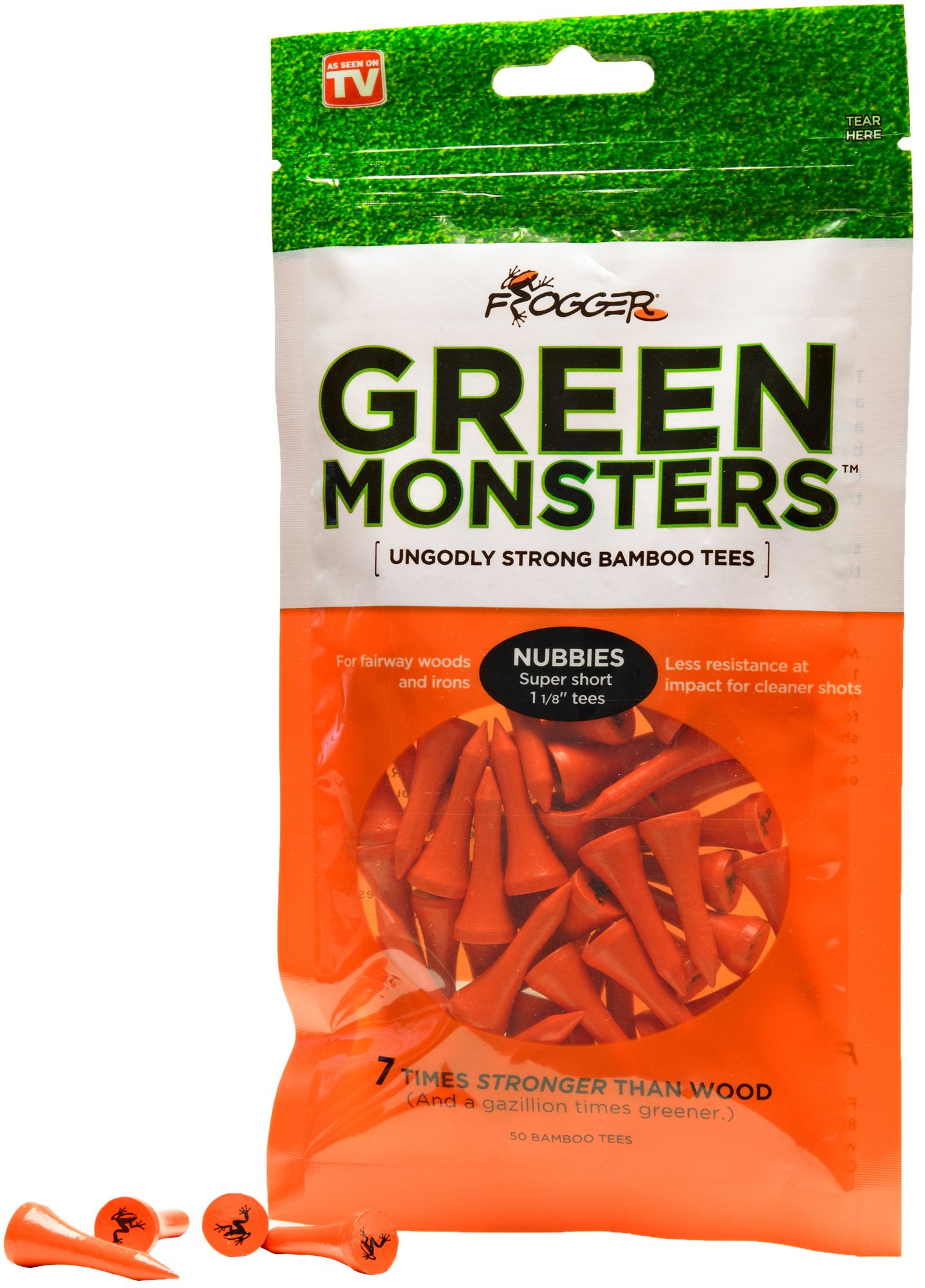 Frogger Green Monsters Nubbies 1 1/8 Golf Tees - 50 pack