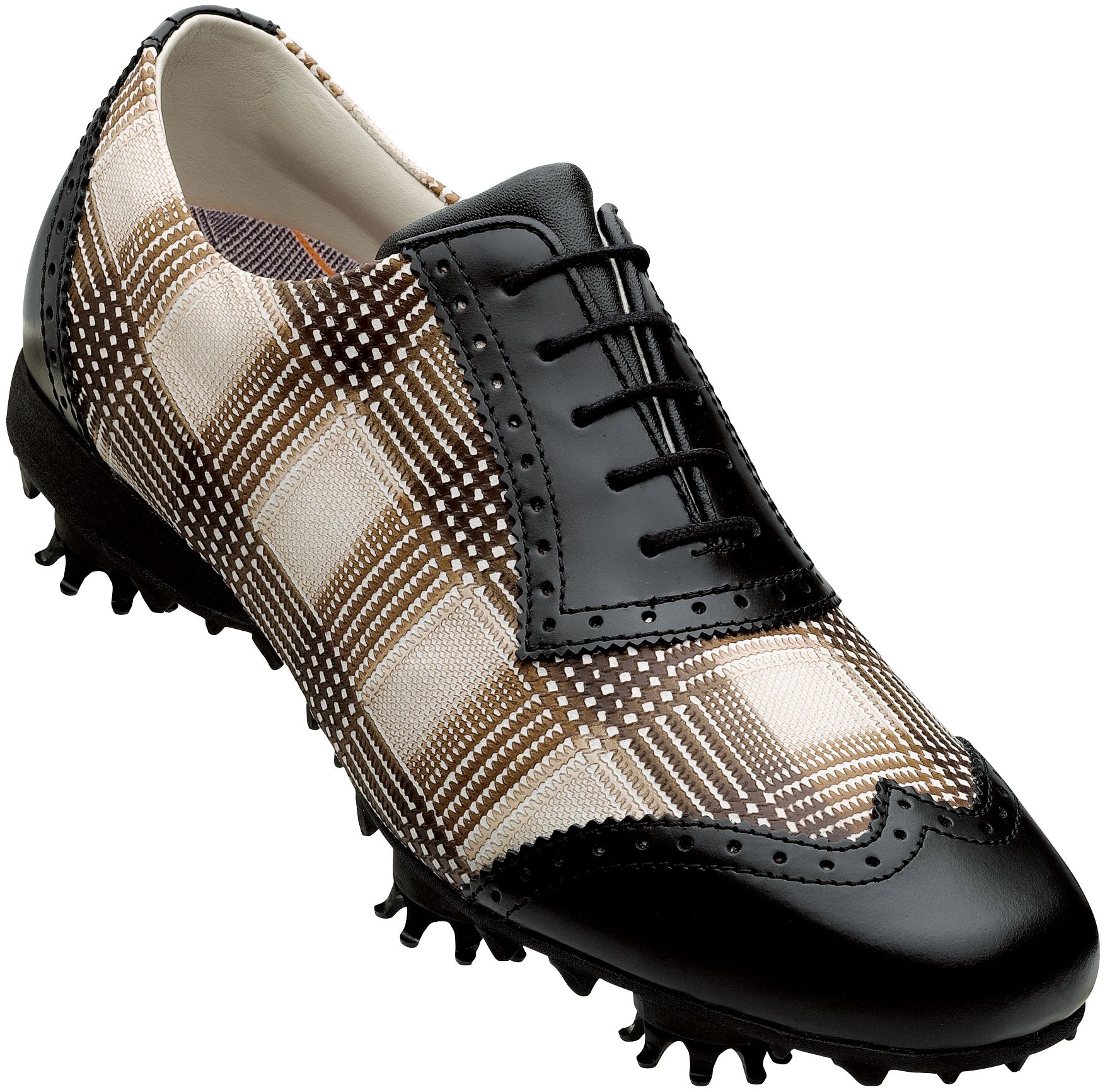 FootJoy Women's LoPro Golf Shoe - Black Taupe/Brown Plaid