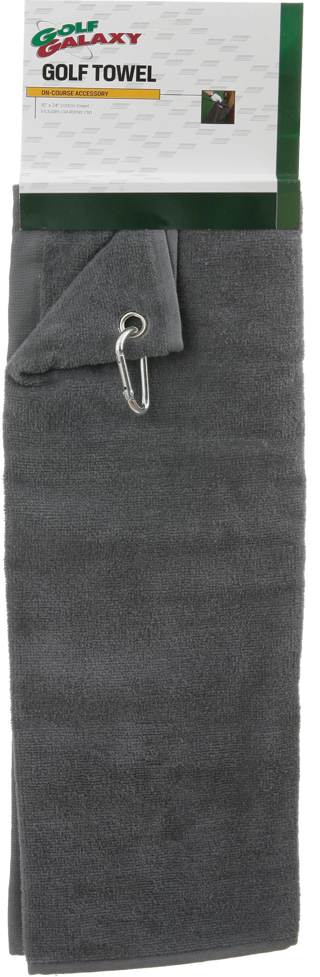 Golf Galaxy 16x25 Carabiner Towel - Grey