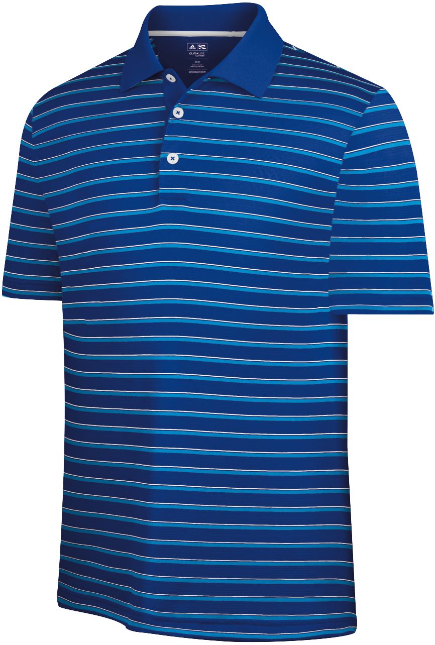 adidas Men's ClimaLite Stripe Short Sleeve Polo