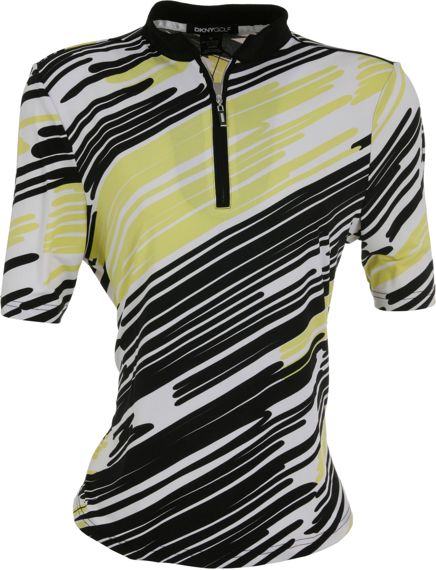 DKNY Women's Abstract Pattern Citrine ½ Sleeve Shirt