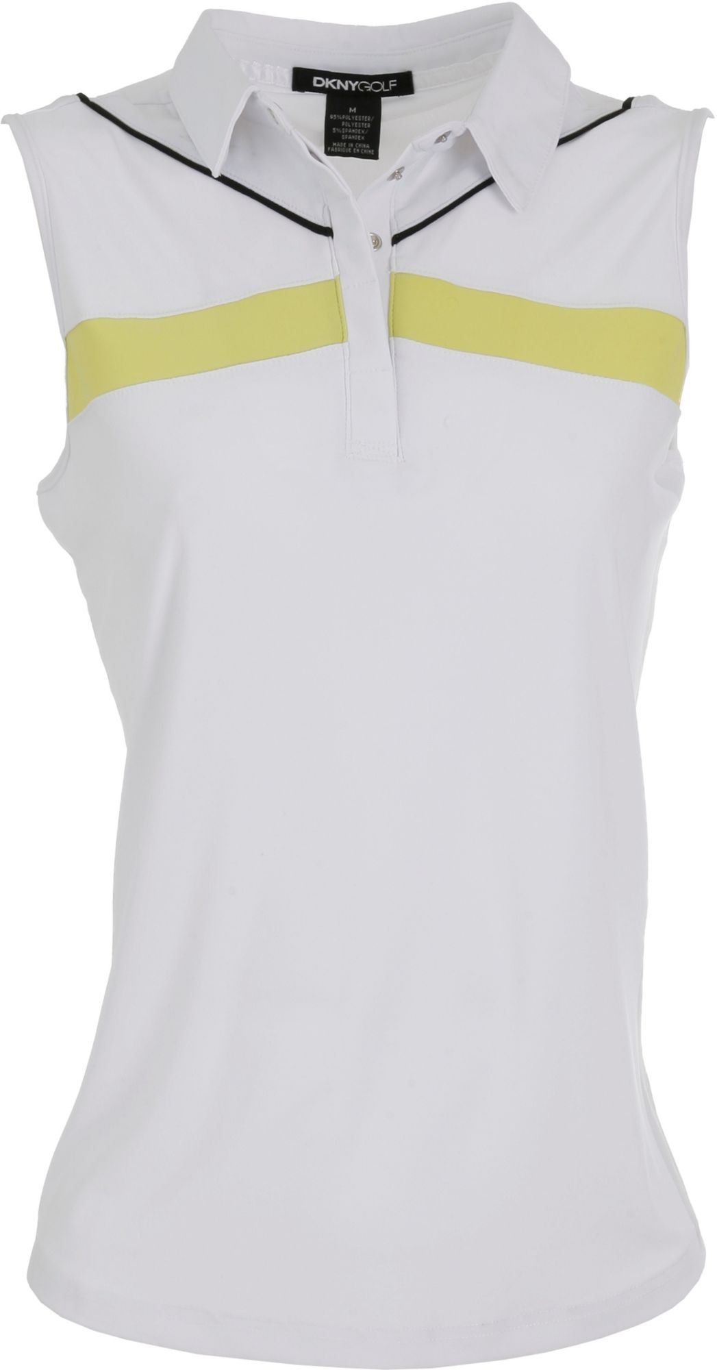 DKNY Women's Pure Based Block Citrine Sleeveless Polo