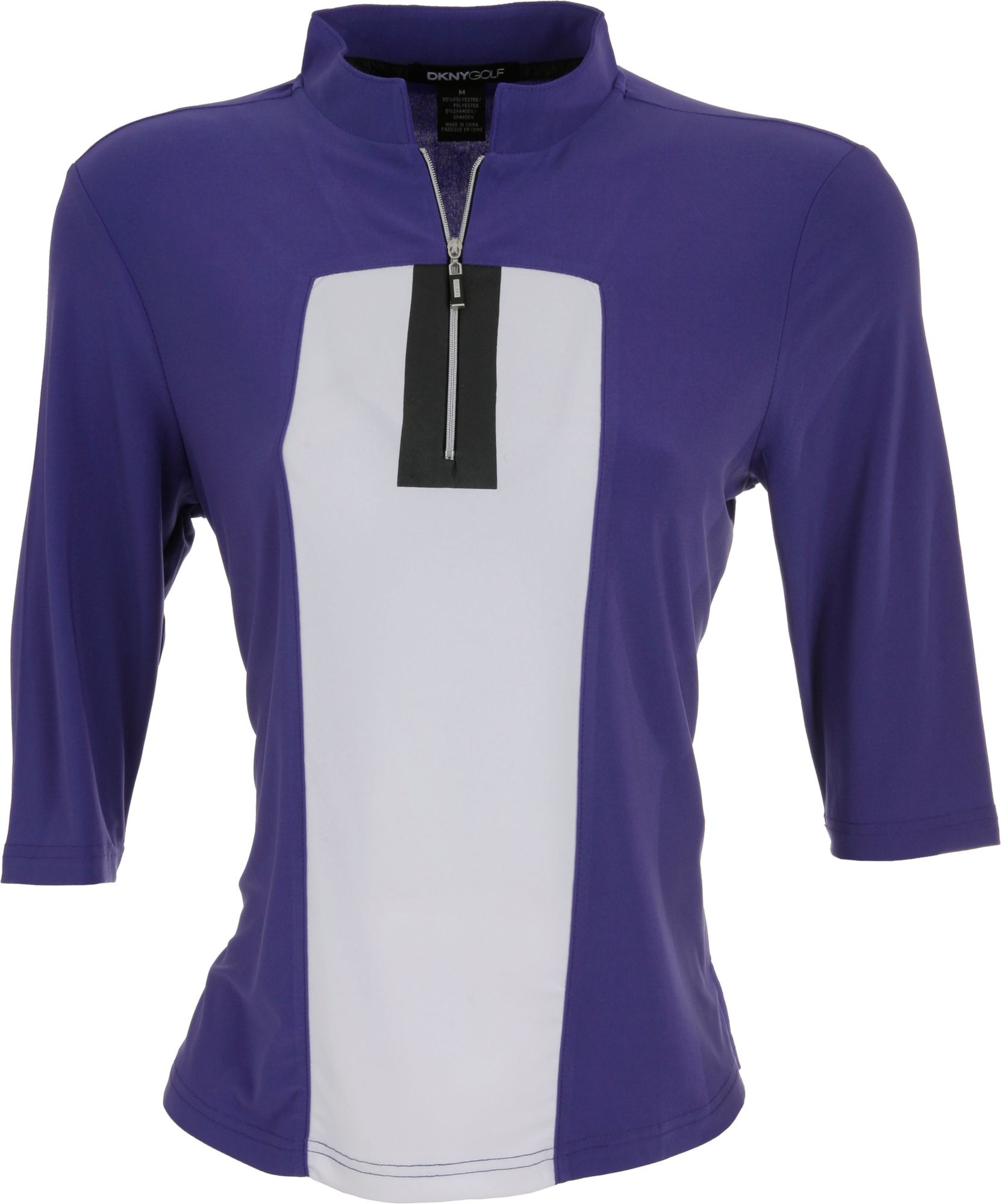 DKNY Women's Zippered Calypso ½ Sleeve Mock