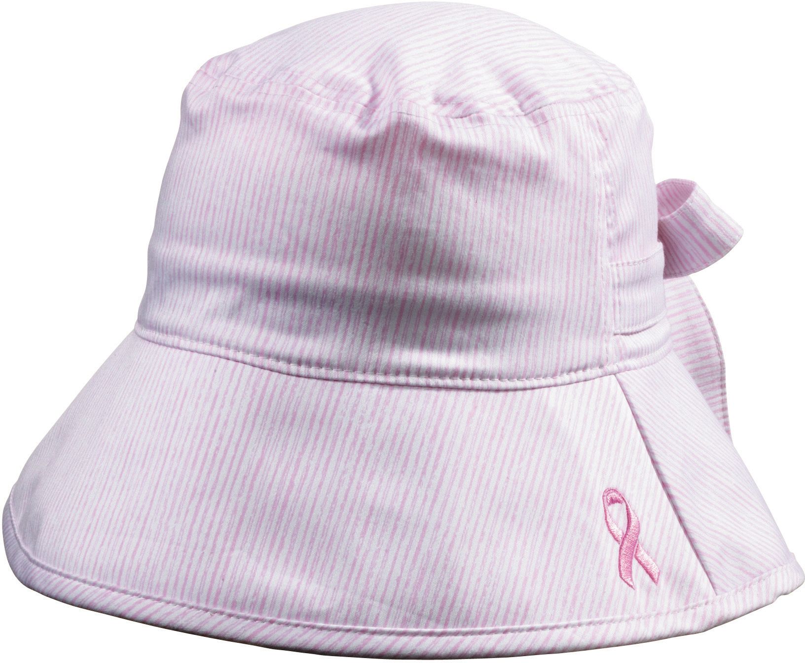 Lady Hagen Women's Pink Ribbon Stripe Bucket Hat