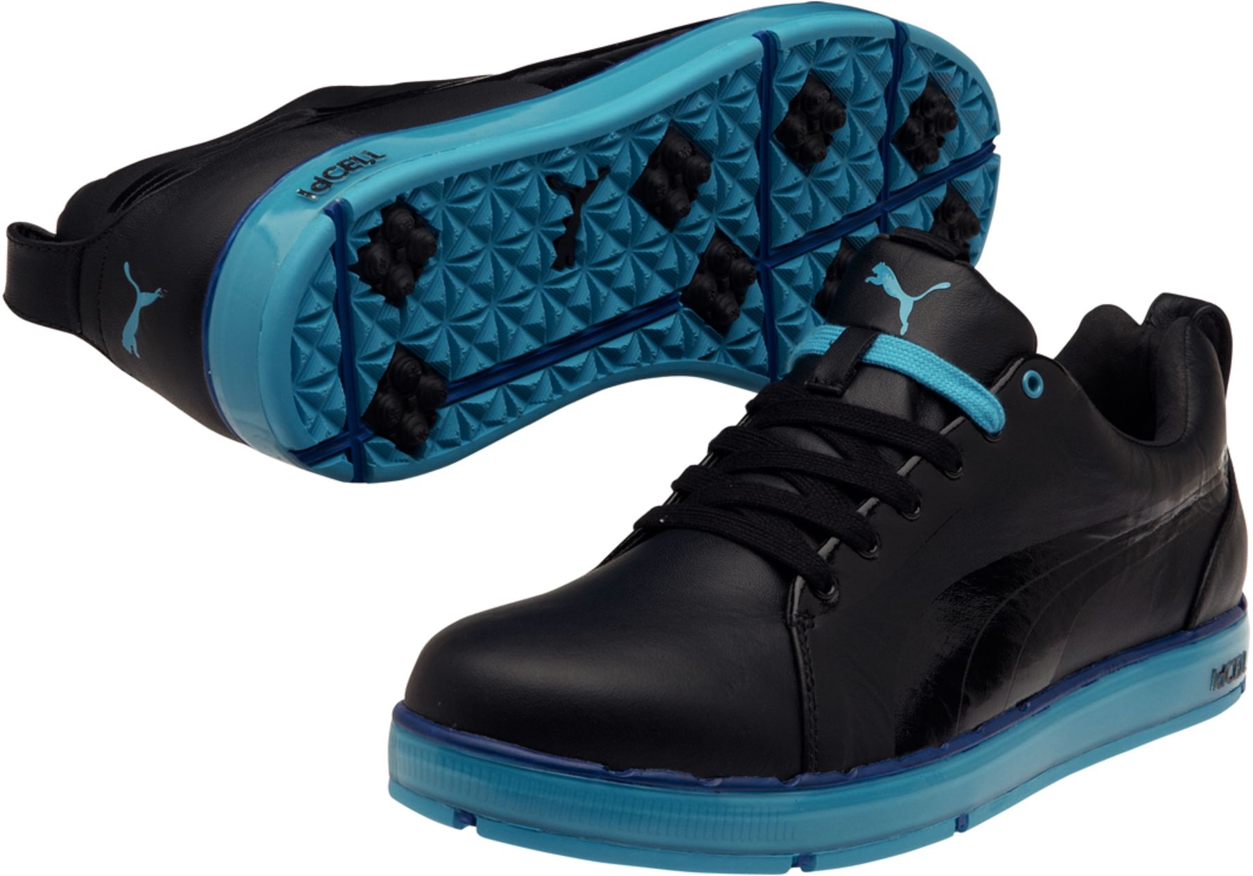 PUMA Men's HC LUX LE Golf Shoe - Black/Vivid Blue/Surf the Web