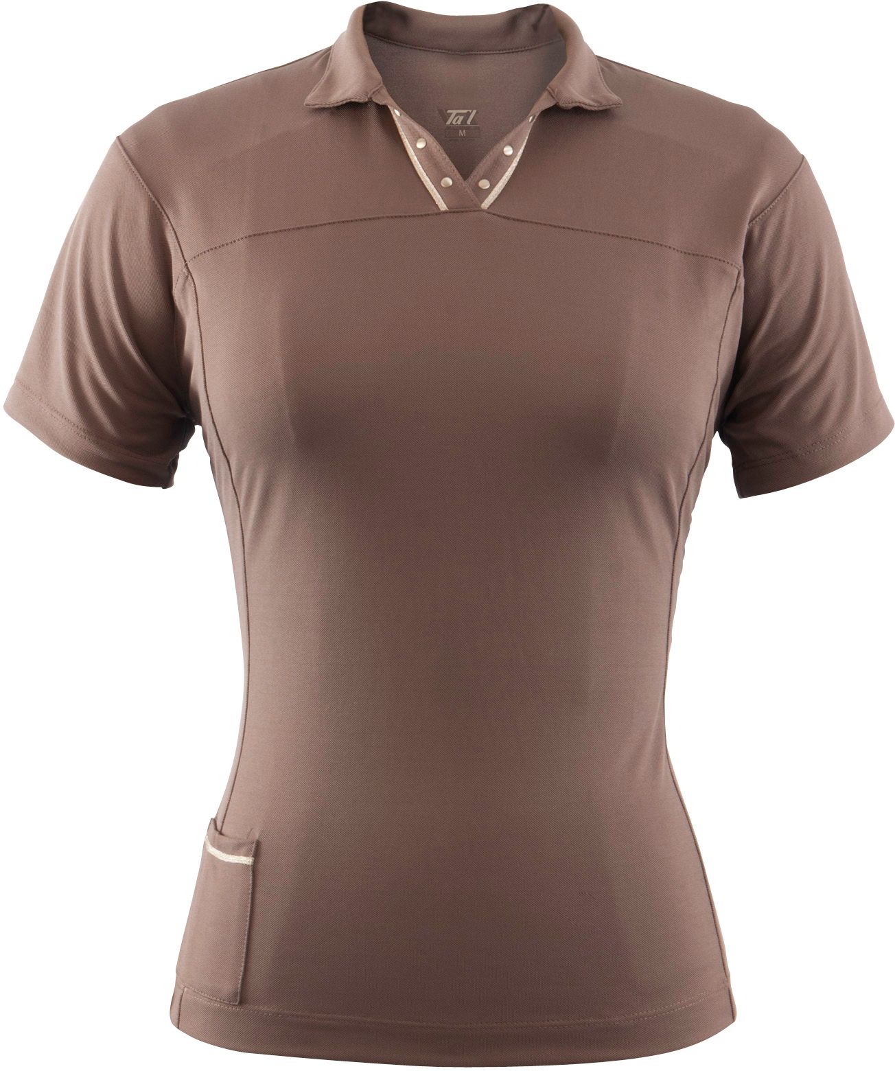 Tail Activewear Women's Forever Taupe Short Sleeve Mock Neck