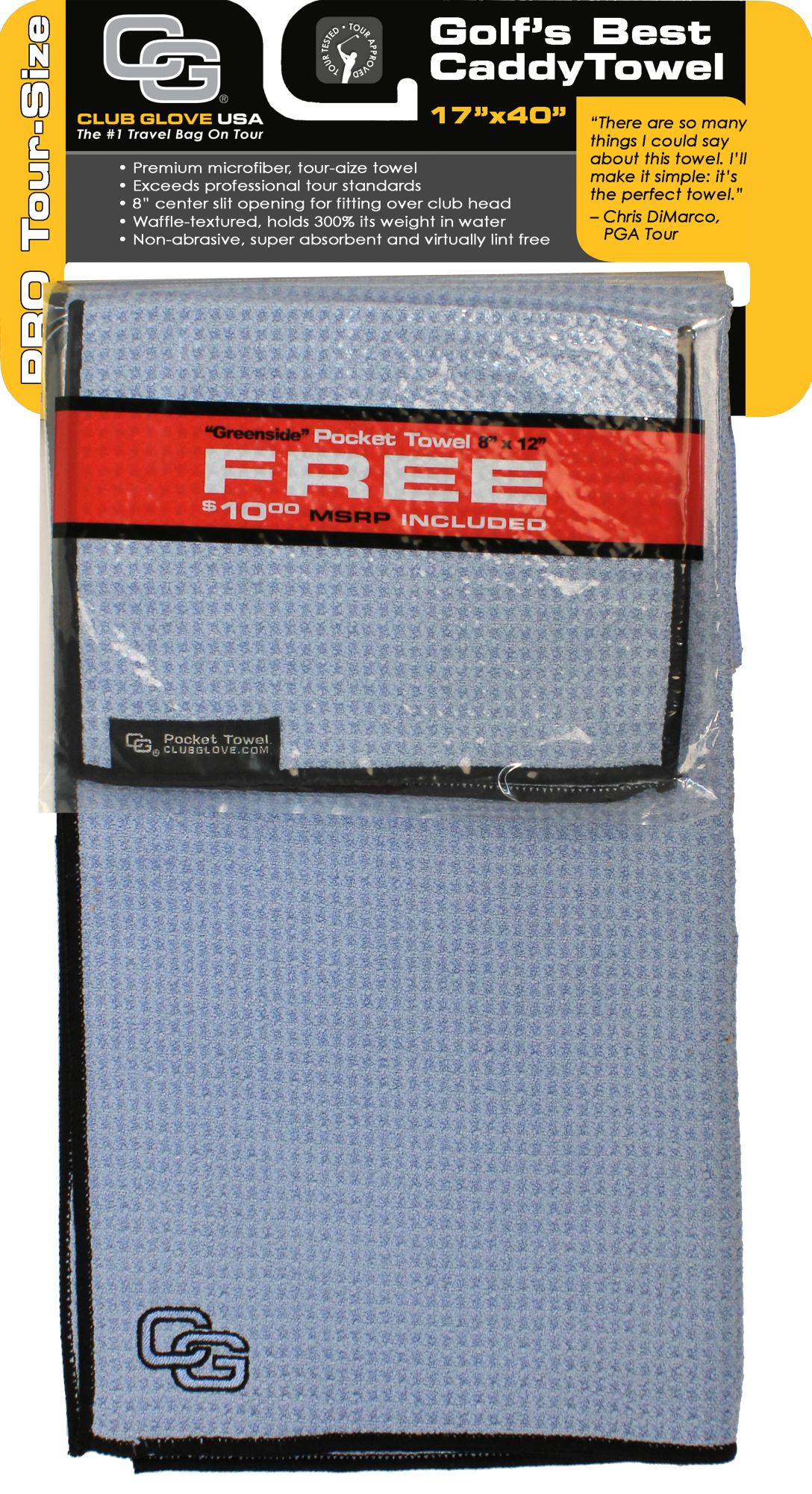 Club Glove USA Microfiber Caddy Towel - Blue Steel