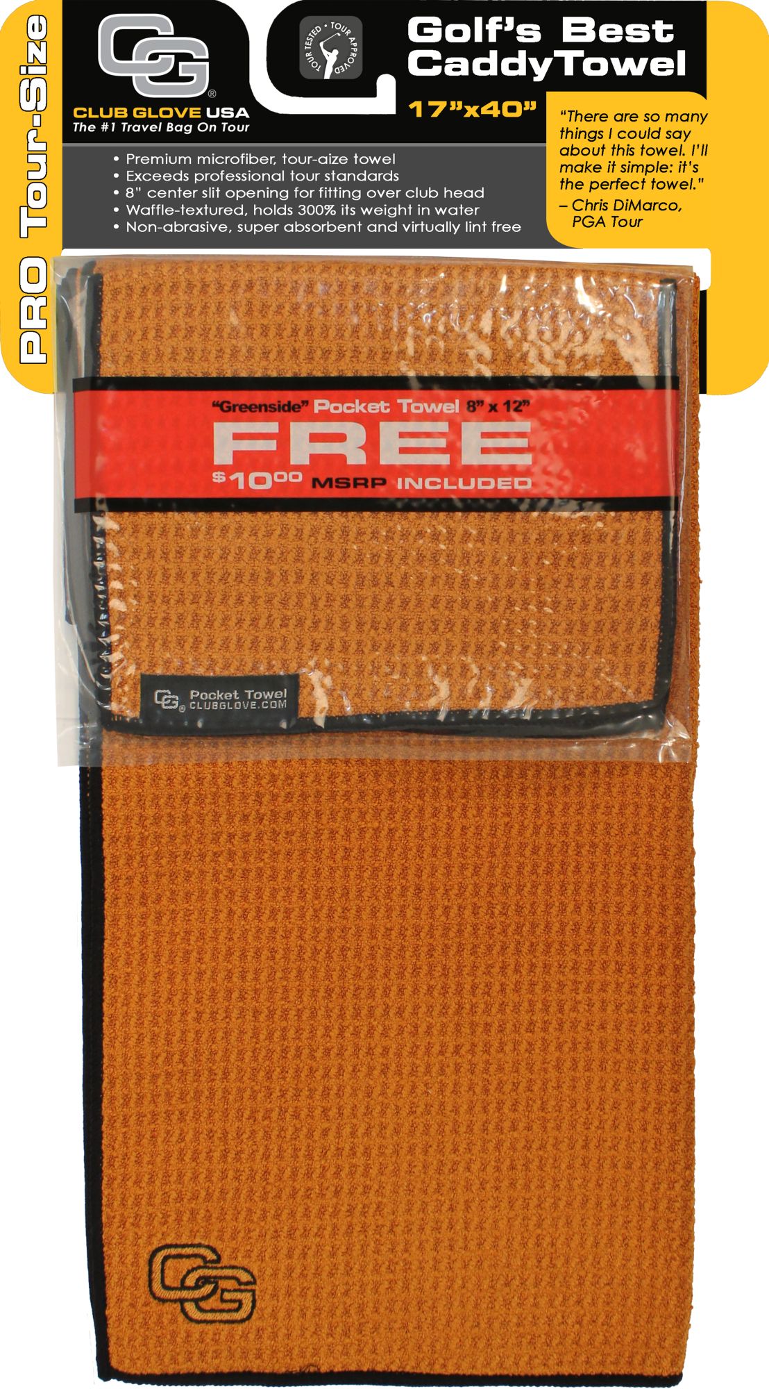 Club Glove USA Microfiber Caddy Towel - Clay