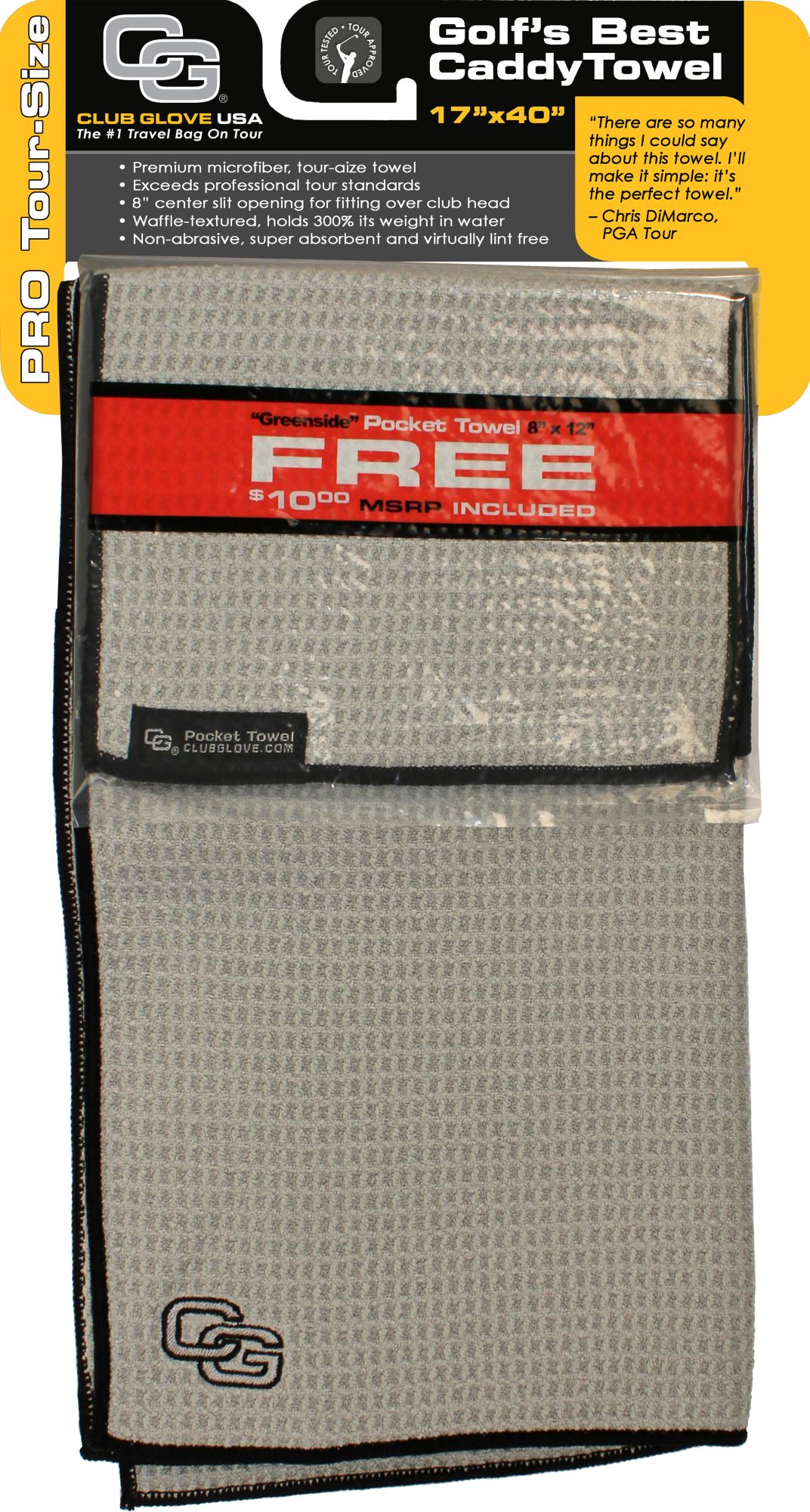Club Glove USA Microfiber Caddy Towel - Cool Grey