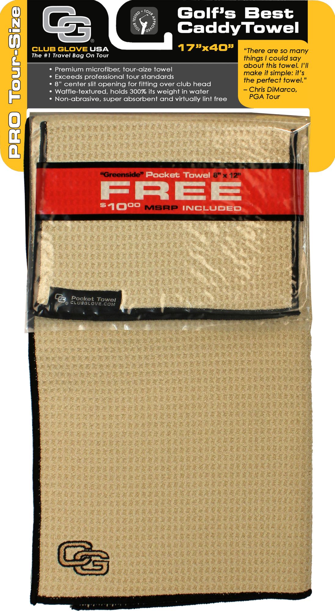 Club Glove USA Microfiber Caddy Towel - Oatmeal