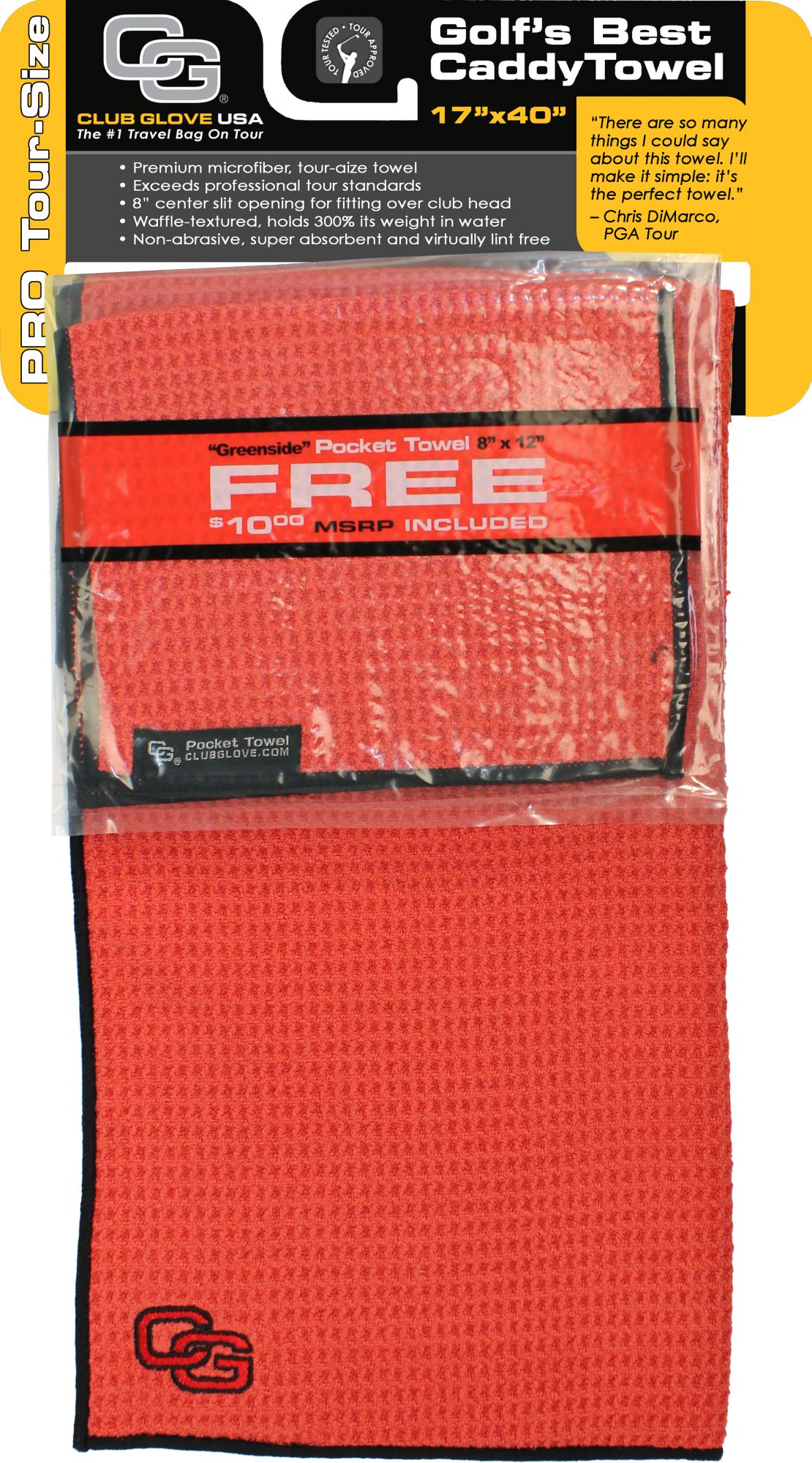 Club Glove USA Microfiber Caddy Towel - Red