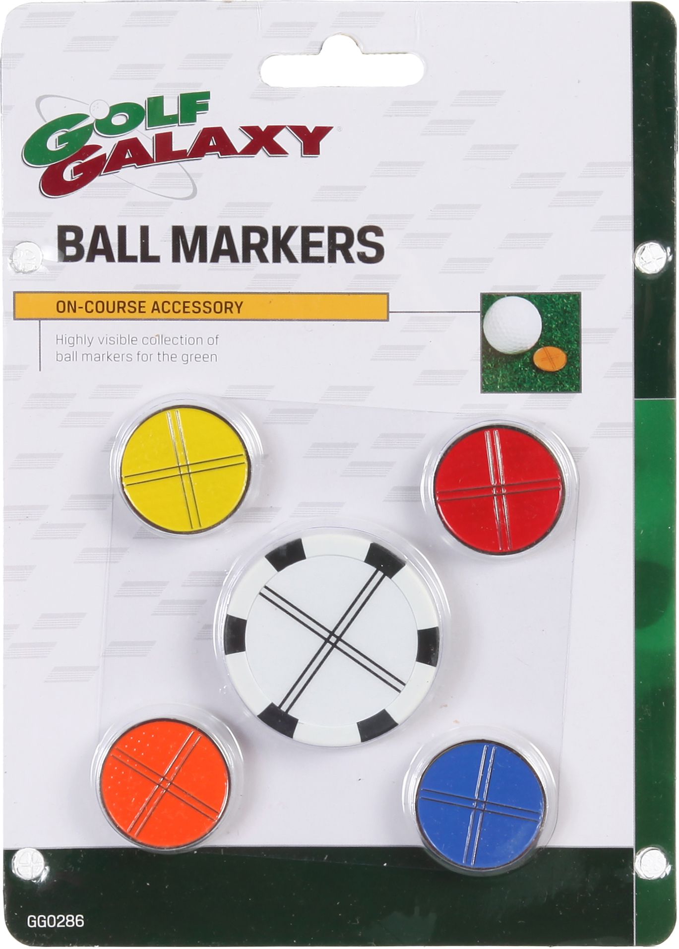 Golf Galaxy 4 Ball Markers with Poker Chip Set