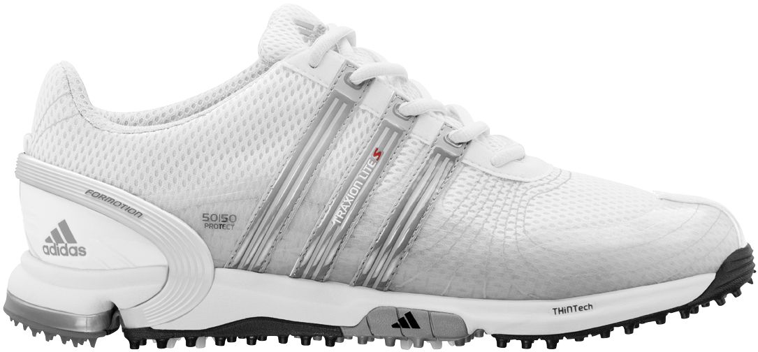 adidas Womens Traxion Lite FM S Golf Shoes - White/Silver