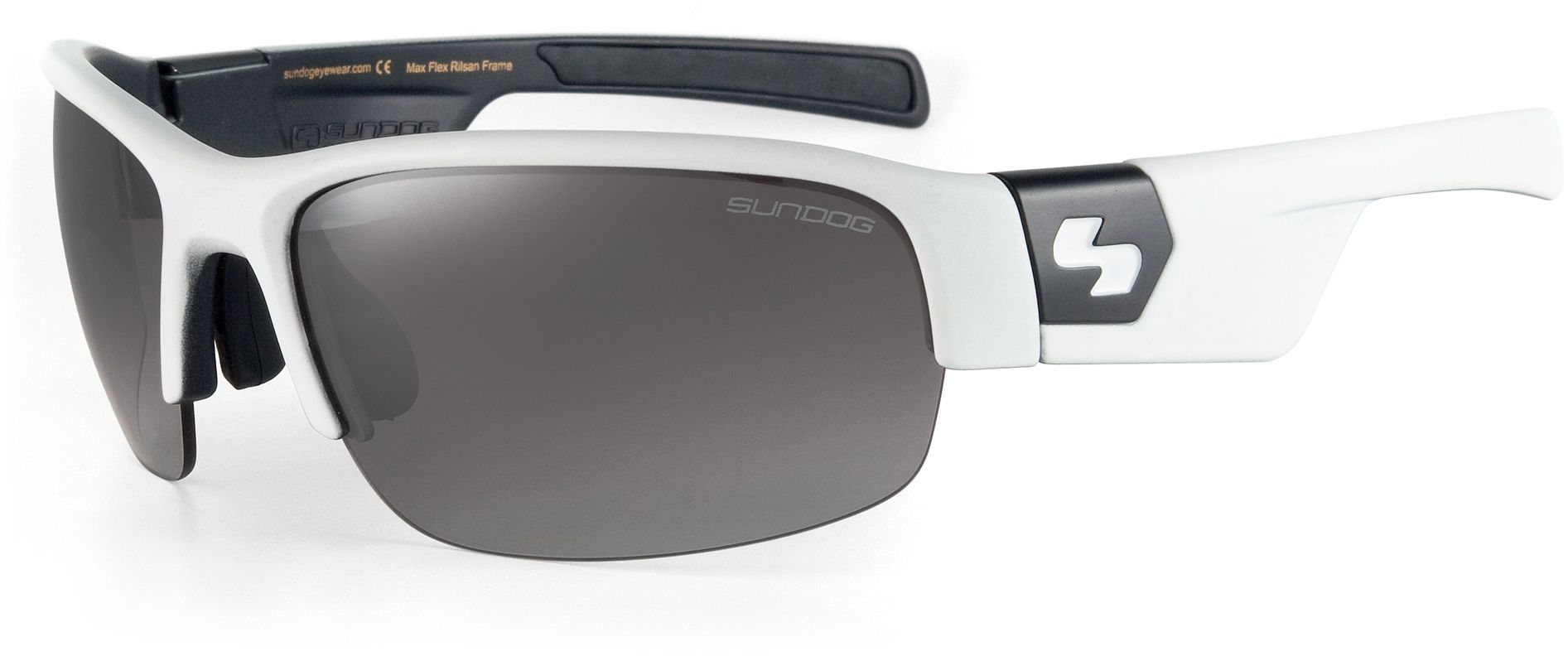 Sundog EVO Mela-Lens Sunglasses - White Frame/Smoke Lens