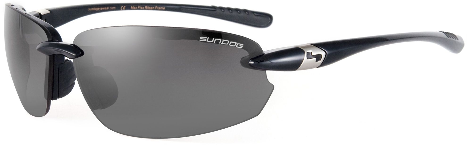 Sundog Laser Mela-Lens Sunglasses - Black Demi Frame/Smoke Lens