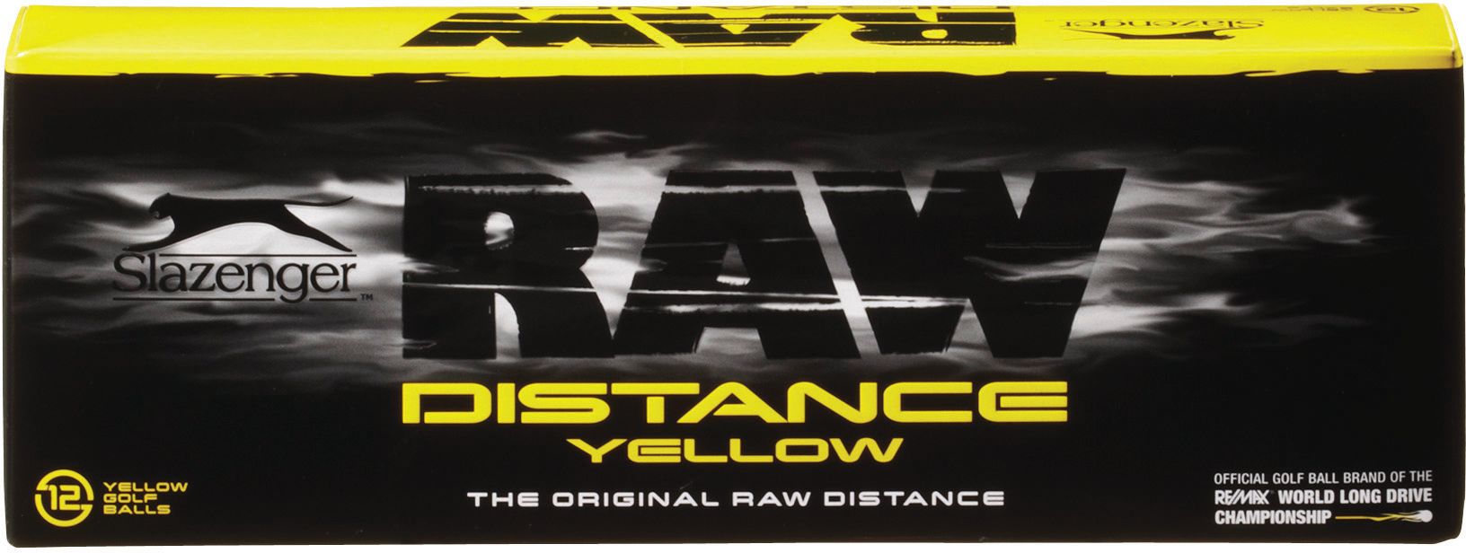 Slazenger Raw Distance Yellow Golf Balls - 12 pack