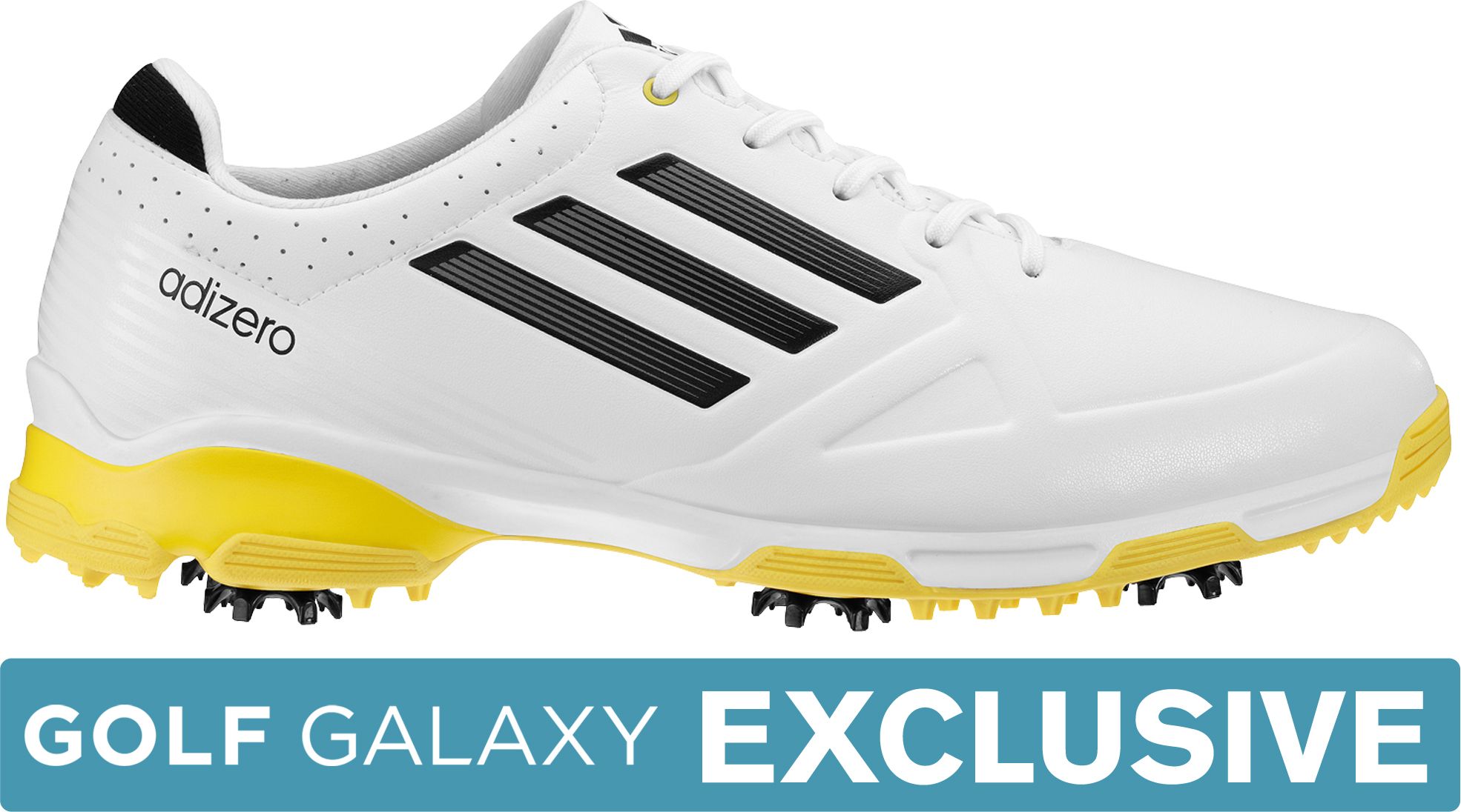Adidas Menâs Adizero 6-spike Golf Shoe â White/black/yellow | Golf