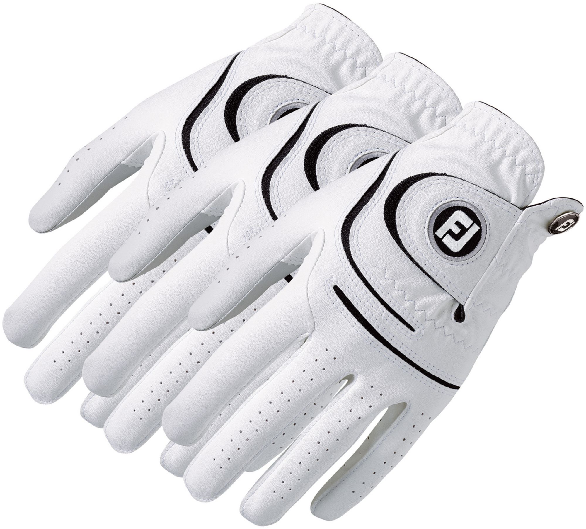 Footjoy Men’s Weathersof 3pack Golf Glove White Left Hand Cadet And Regular Golf