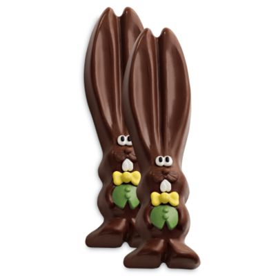 Two Solid Milk Chocolate Easter Bunnies