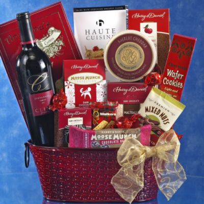 Radiant Red Wine Gift Basket