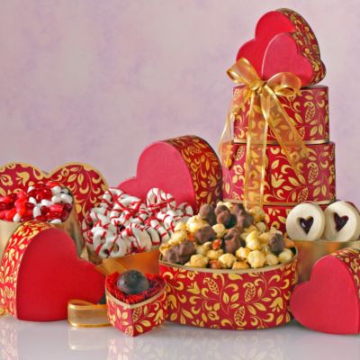 Tower of Sweet Valentine Treats