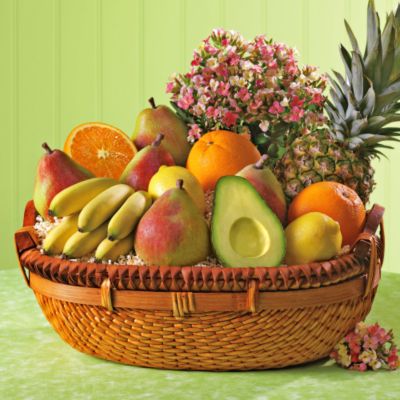 Fruit &amp; Flower Fresh Fruit Gift Basket