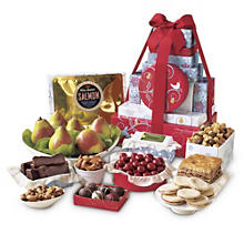 Holiday Tower of Treats Gift - Grand, gourmet gift basket, Christmas gift basket, gift basket idea