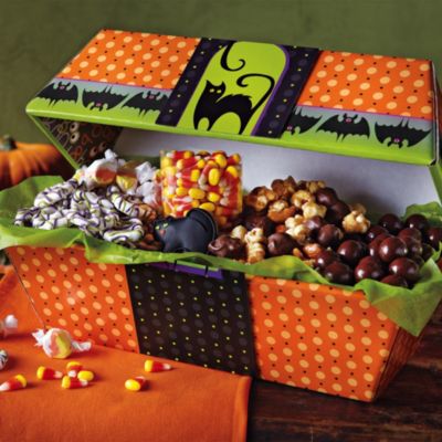 Creaky Coffin Box, halloween gift basket, halloween hostess gift, halloween food gift, halloween present