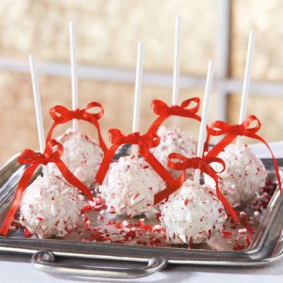 Peppermint Cake Pops, Christmas holiday dessert, gourmet chocolate cake, mail order cake